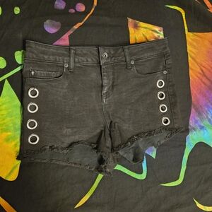Blackheart Denim Women Shorts with Eyelet Detail